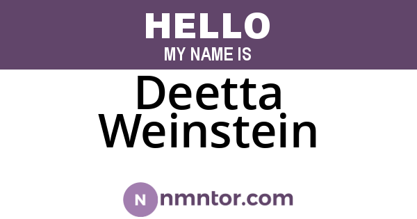 Deetta Weinstein