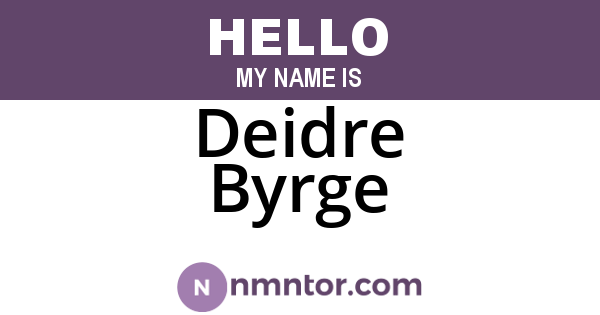 Deidre Byrge