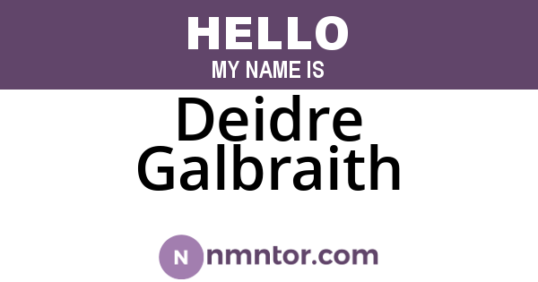 Deidre Galbraith