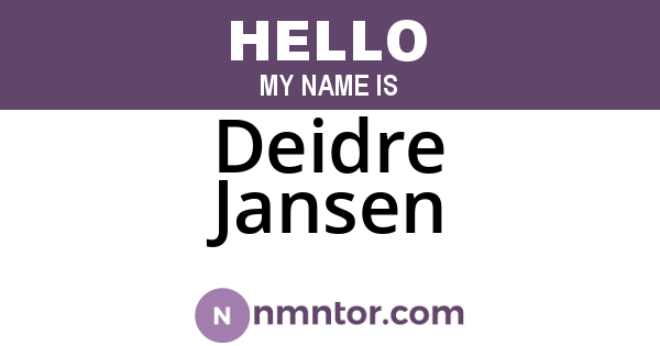 Deidre Jansen