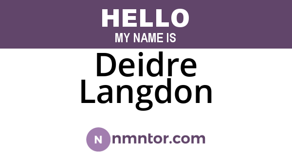 Deidre Langdon