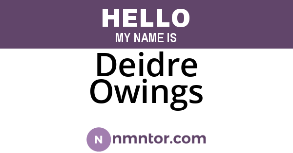 Deidre Owings
