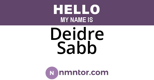 Deidre Sabb