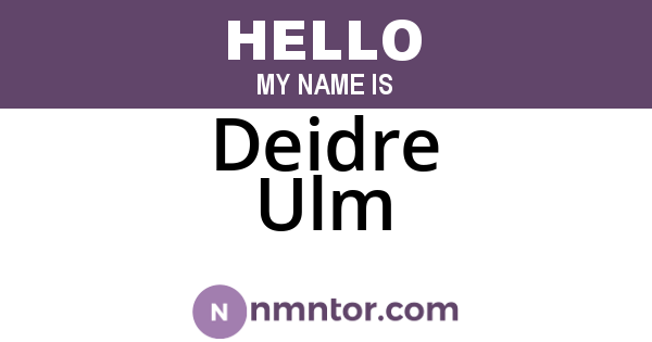 Deidre Ulm