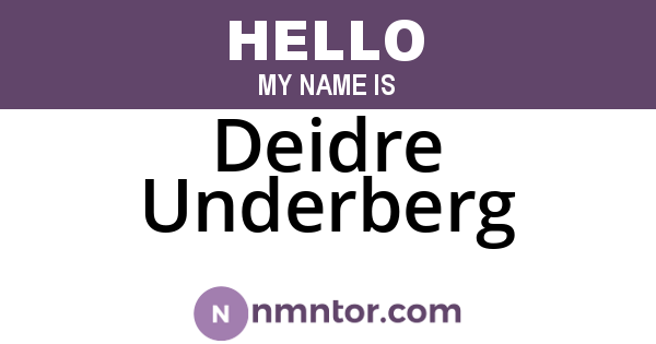 Deidre Underberg