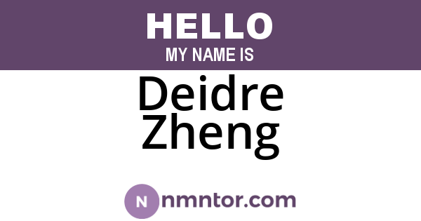 Deidre Zheng