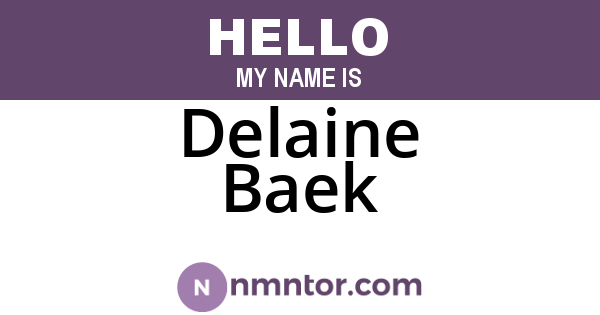 Delaine Baek