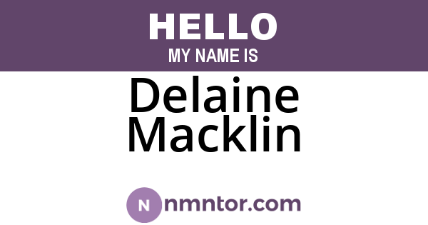 Delaine Macklin