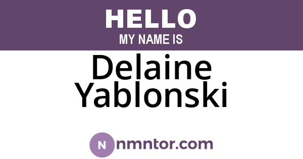 Delaine Yablonski
