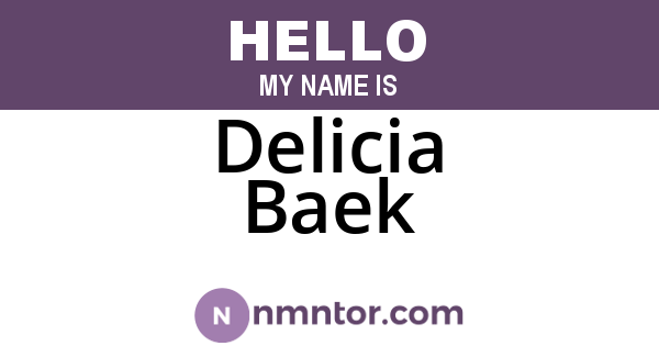 Delicia Baek