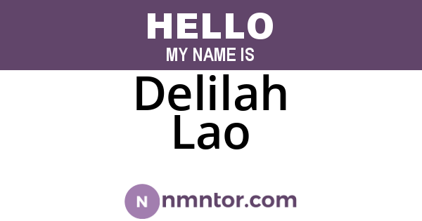 Delilah Lao