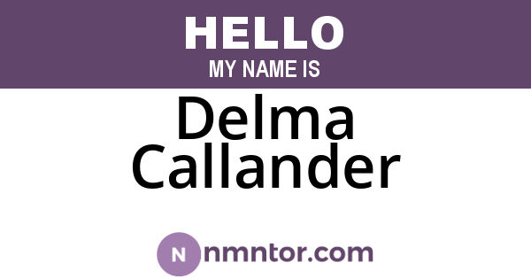 Delma Callander