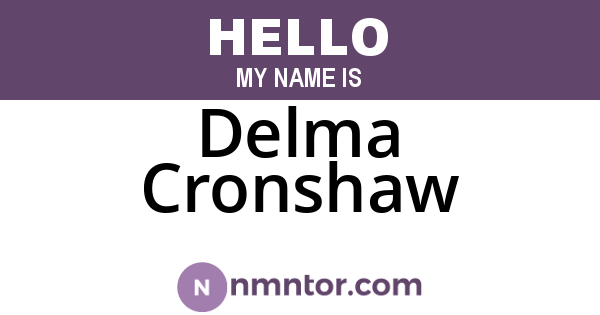 Delma Cronshaw