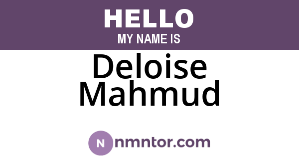 Deloise Mahmud