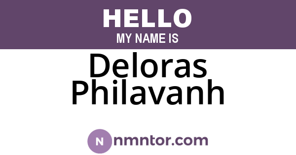 Deloras Philavanh