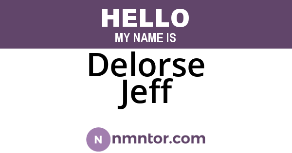 Delorse Jeff