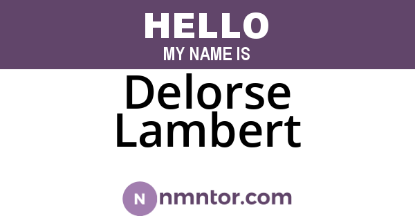 Delorse Lambert