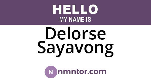 Delorse Sayavong