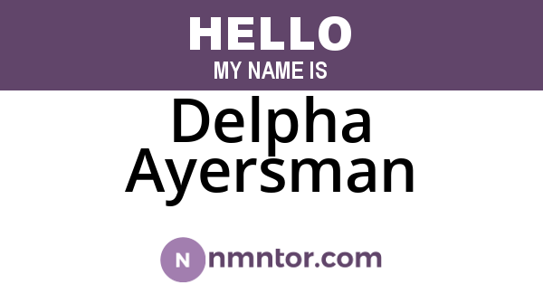 Delpha Ayersman