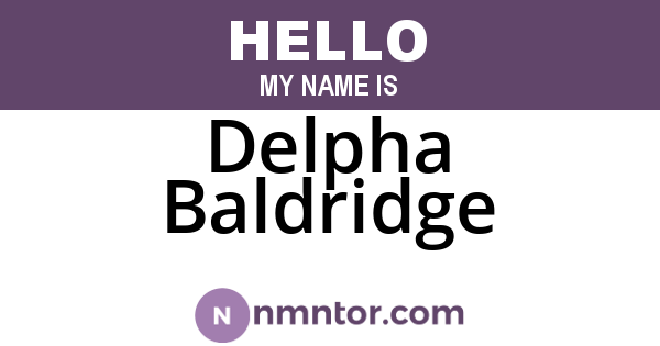 Delpha Baldridge