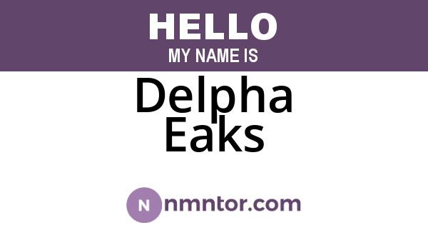 Delpha Eaks