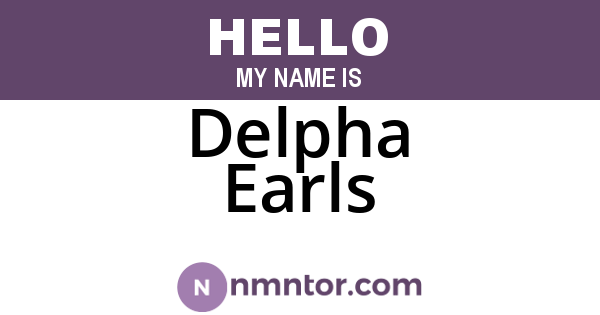 Delpha Earls