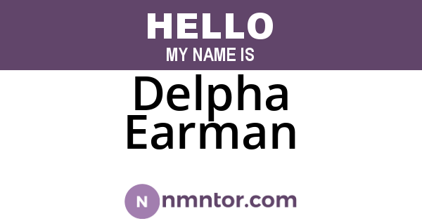 Delpha Earman