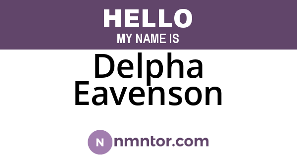 Delpha Eavenson