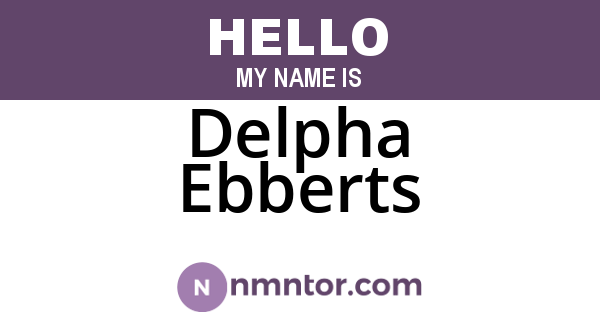 Delpha Ebberts