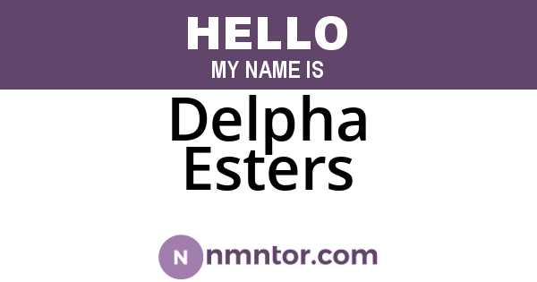 Delpha Esters