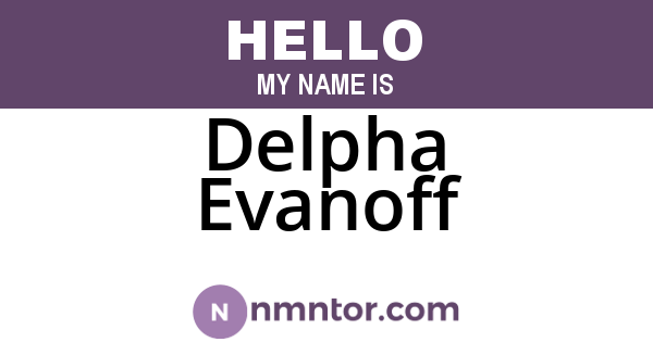 Delpha Evanoff