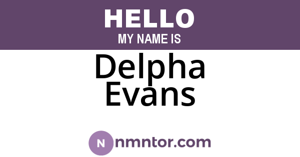 Delpha Evans