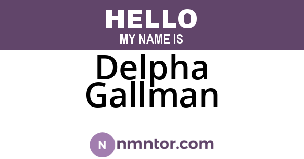 Delpha Gallman