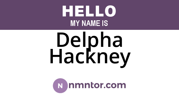 Delpha Hackney