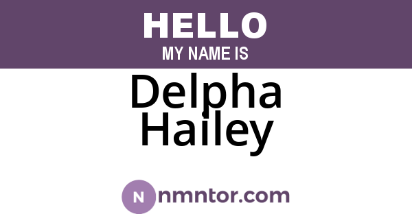 Delpha Hailey