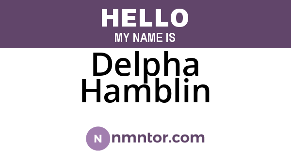 Delpha Hamblin