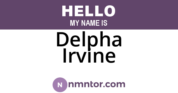Delpha Irvine