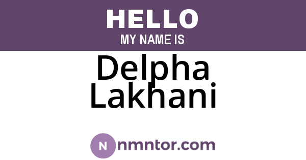 Delpha Lakhani