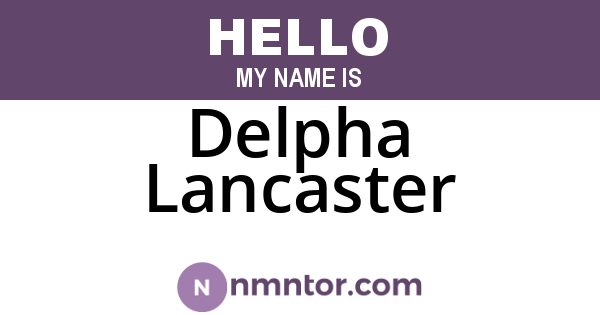Delpha Lancaster