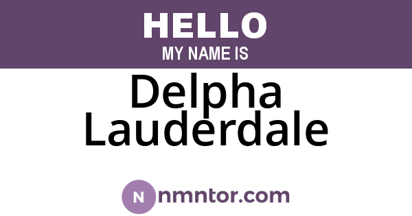 Delpha Lauderdale