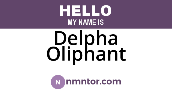 Delpha Oliphant