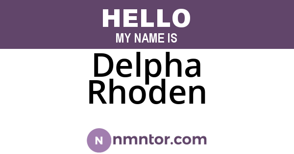Delpha Rhoden