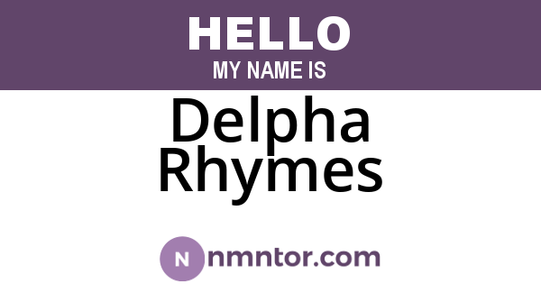 Delpha Rhymes