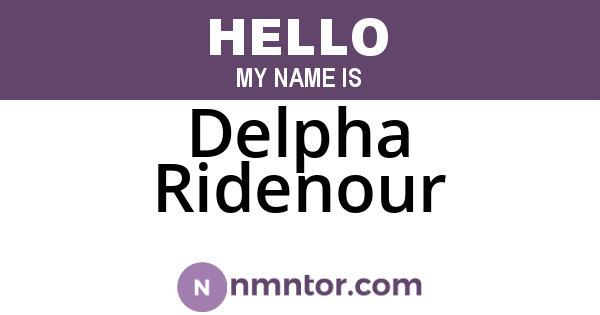 Delpha Ridenour