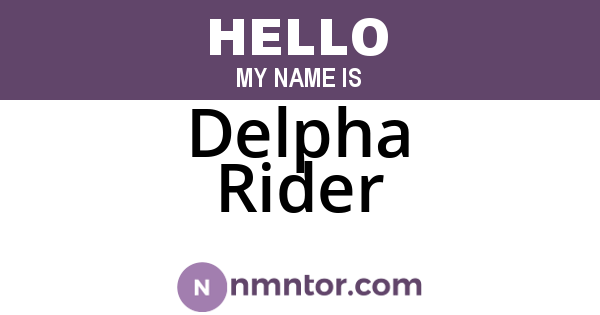 Delpha Rider