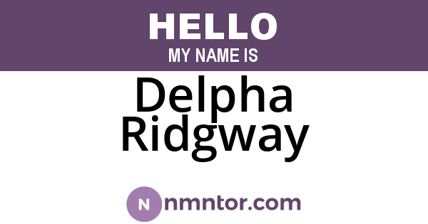 Delpha Ridgway