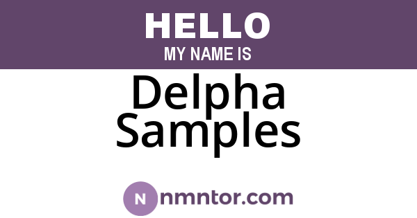 Delpha Samples