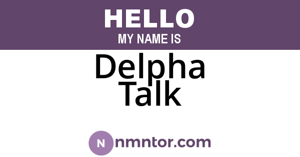 Delpha Talk