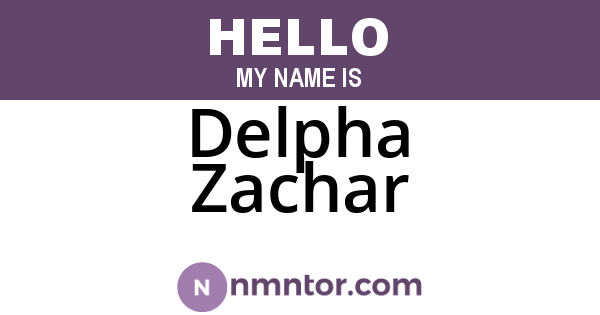 Delpha Zachar