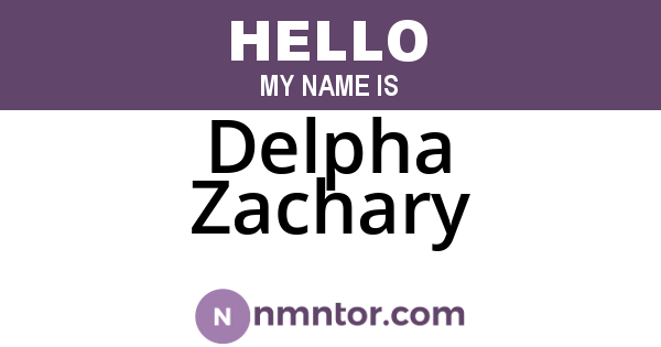 Delpha Zachary